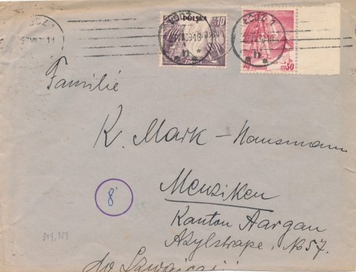 0328+332 koperta listu zagranicznego 1939 rok