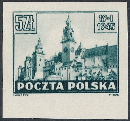 0366 Próba P3 ciemnooliwkowozielona papier cienki gwarancja czysta** Widoki Krakowa