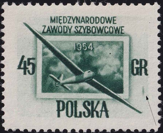 0712 smuga pod GR czysty** usterki na znaczkach pocztowych