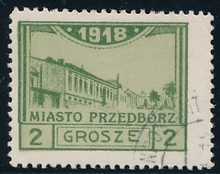 Poczta Miejska Przedbórz fi.03 B typ 2 kasowany