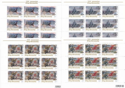  5070-5073 Arkusiki czyste** 100 rocznica Bitwy Warszawskiej 