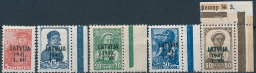 Okupacja Niemiecka Łotwa Mi.1-6 czyste** (brak Mi.3 )