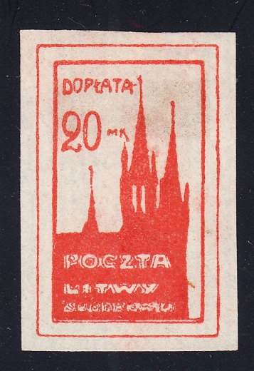 Litwa Środkowa Próba D6 P1 papier prążkowany pionowo czysty*