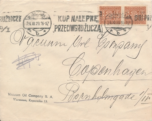 244 koperta listu zagranicznego wirnik 1929 rok