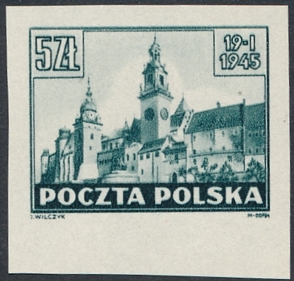 0366 Próba P3 ciemnooliwkowozielona papier cienki gwarancja czysta** Widoki Krakowa