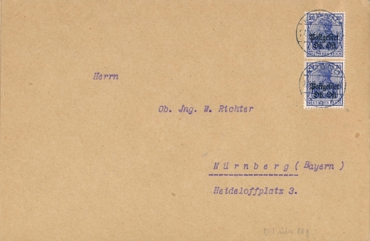 ON24 b koperta listu UP Kowno 1918 rok