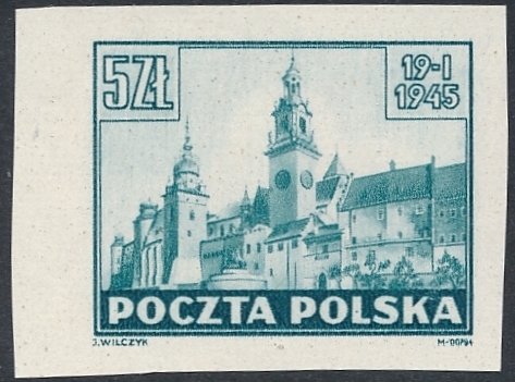 0366 Próba P2 niebieskawozielona papier cienki gwarancja czysta** Widoki Krakowa