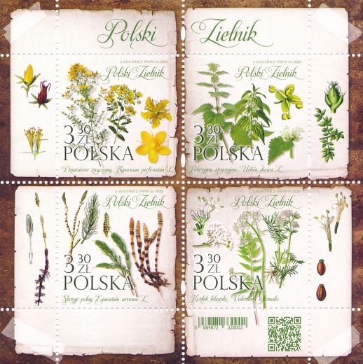 5084-5087 Blok 350 czysty** Polski Zielnik