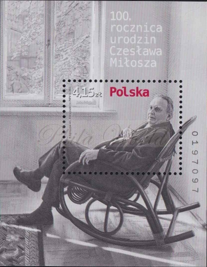 4377 Blok 230 kreski na ramie czysty** 100. rocznica ur. Cz. Miłosza