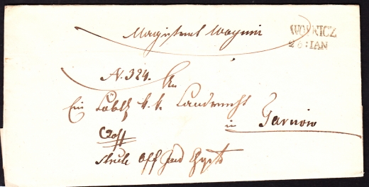 Wojnicz-Tarnów obwoluta listu 1848 rok