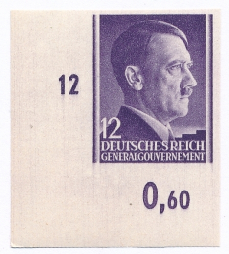 GG 075 nieząbkowany czyste** Portret A.Hitlera na jednolitym tle
