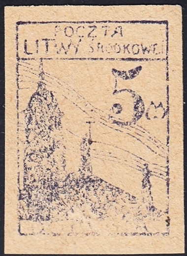 Litwa Środkowa Próba D5 P11 czarnofioletowa papier szary czysta