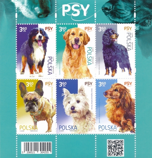 5208-5213 Blok 360 B czysty** Psy