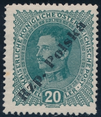 Poczta lokalna Tarnów III wydanie 20 halerzy czysty
