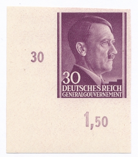 GG 079 nieząbkowany czyste** Portret A.Hitlera na jednolitym tle
