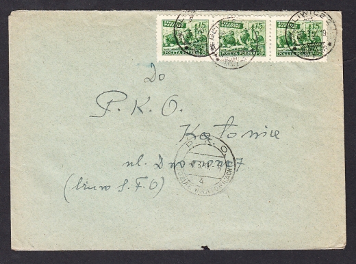 0541 koperta listu stempel Gliwice 1951 rok