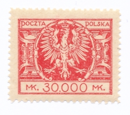174 u papier cienki ZL 11½:12½ czysty** Duży orzeł na tarczy barokowej 