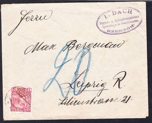 Rzeszów koperta listu firmowego 1912 rok