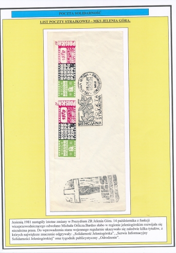Poczta Solidarności - Poczta Strajkowa MKS Jelenia Góra 1981 rok