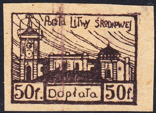 Litwa Środkowa Próba D1 P9 brązowa papier szary czysta gwarancja