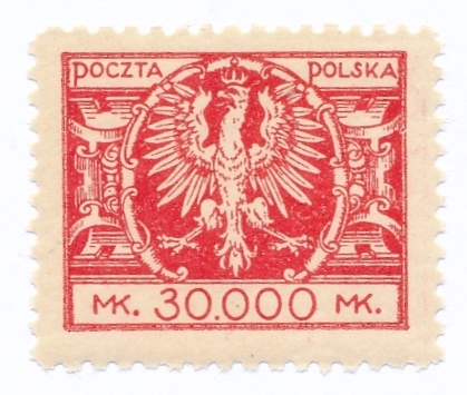 174 u papier cienki gładki ZL 10½ czysty** Duży orzeł na tarczy barokowej