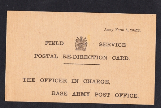 Anglia formularz poczty wojskowej I wojna światowa 