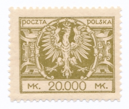 173 u papier cienki ZG 11½:11¾ czysty** Duży orzeł na tarczy barokowej