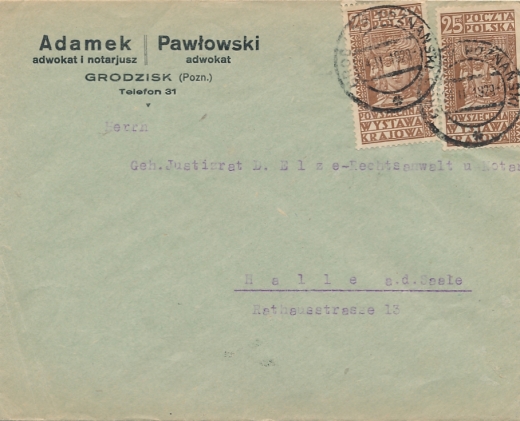 0241 koperta listu firmowego 1929 rok