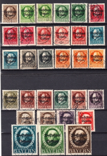 Altdeutschland Bayern Mi.116-133 kasowane