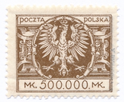0179 au brązowy papier cienki ZG 11½:11¾ czysty** Duży orzeł ma tarczy barokowej