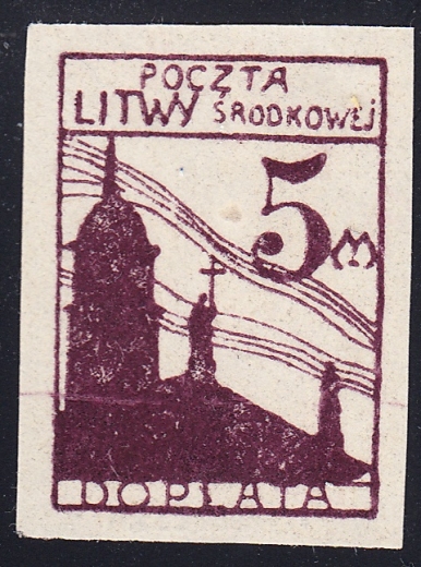 Litwa Środkowa Próba D5 P3 brązowoliliowa papier biały średni czysta gwarancja