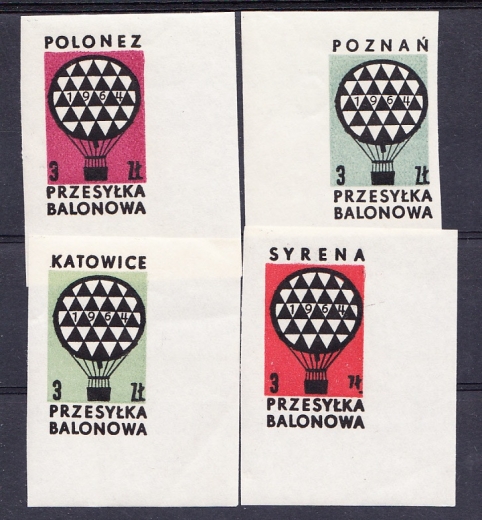 Nalepki Poczta Balonowa 1964- usterka w ZŁ