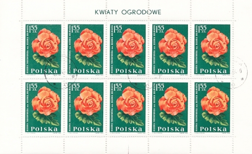 1392-1403 Arkusze kasowane Kwiaty ogrodowe
