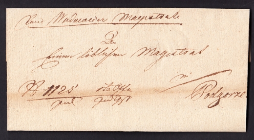 Podgórze obwoluta listu 1833 rok