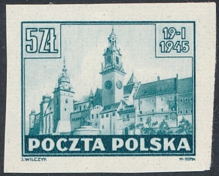 0366 Próba P2 niebieskawozielona papier cienki gwarancja czysta** Widoki Krakowa