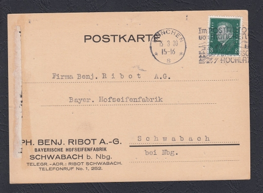 Deutsches Reich Mi.412 kartka stempel Munchen 1930 rok