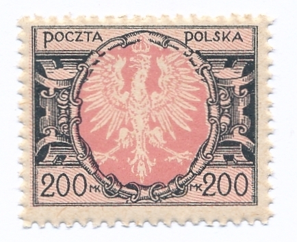 0138 as czarny/różowy ZG 11½:11¾ gwarancja czysty** Duży orzeł na tarczy barokowej