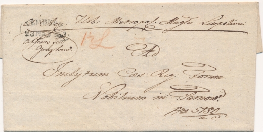 Lwów-Tarnów obwoluta listu 1833 rok