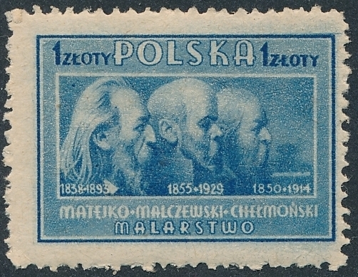 0420 B jasnoniebieski kropka za głową oraz na policzku Matejki czysty**